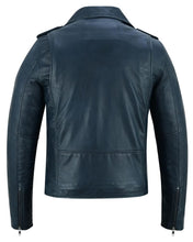 Load image into Gallery viewer, Moonlight Women's Navy Blue Fashion Leather Jacket
