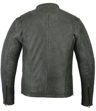 Load image into Gallery viewer, Men's Sporty Gray Leather Cruiser Jacket