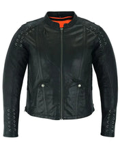 Load image into Gallery viewer, Women's Stylish Jacket with Grommet and Lacing Accents