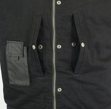 Load image into Gallery viewer, Men's Black Denim Single Back Panel Concealment Vest w/Rem