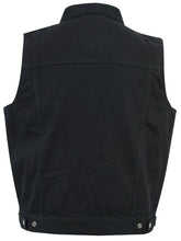 Load image into Gallery viewer, Men's Snap/Zipper Front Black  Denim Motorcycle Vest