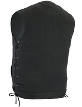 Load image into Gallery viewer, Men's Upgraded All-Black Denim Motorcycle Vest – Smart Access Pockets
