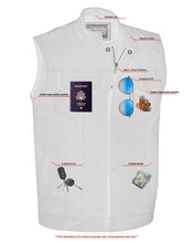 Load image into Gallery viewer, Weston Black Men's Denim Motorcycle Vest – Single Panel Back
