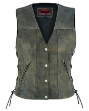 Load image into Gallery viewer, Women's Antique Brown Single Back Panel Concealed Carry Vest