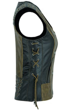 Load image into Gallery viewer, Women's Vest with Grommet and Lacing Accents - Two Tone
