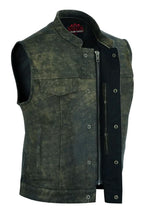 Load image into Gallery viewer, Men's Antique Brown Leather Motorcycle Vest