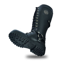 Load image into Gallery viewer, Women's 15 Inch Black Leather Stylish Harness Boot