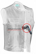 Load image into Gallery viewer, Men's AM  Black Cowhide Leather Motorcycle Vest
