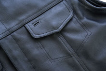 Load image into Gallery viewer, Men's AM  Black Cowhide Leather Motorcycle Vest