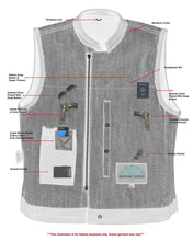 Load image into Gallery viewer, Women's Broken Blue Rough Rub-Off Raw Finish Denim Vest W/Leath