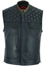 Load image into Gallery viewer, Whiskey Men's Motorcycle Leather Vest - Black