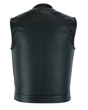 Load image into Gallery viewer, Men's AM  Black Cowhide Leather Motorcycle Vest