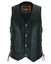 Load image into Gallery viewer, Hawk Men's Classic Black Leather Motorcycle Vest