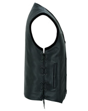 Load image into Gallery viewer, Hawk Men's Classic Black Leather Motorcycle Vest
