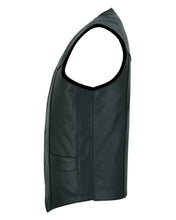 Load image into Gallery viewer, Men's Tall Classic Motorcycle Leather Vest - Black