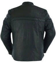 Load image into Gallery viewer, Men's Sporty Lightweight Black Leather Cross Over Jacket