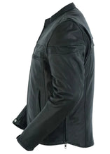 Load image into Gallery viewer, Men's Sporty Lightweight Black Leather Cross Over Jacket