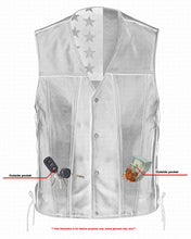 Load image into Gallery viewer, Men's Honor Ride Black Leather Motorcycle with Vest Red Stitching
