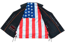 Load image into Gallery viewer, Men's Honor Ride Black Leather Motorcycle with Vest Red Stitching