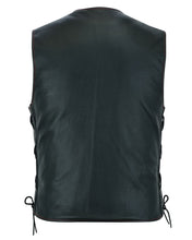 Load image into Gallery viewer, Men's Honor Ride Black Leather Motorcycle with Vest Red Stitching