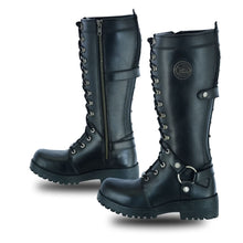 Load image into Gallery viewer, Women's 15 Inch Black Leather Stylish Harness Boot