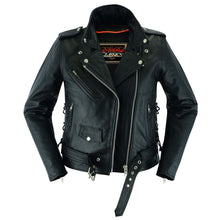 Load image into Gallery viewer, SpeedMoto Women's Leather Motorcycle Jacket