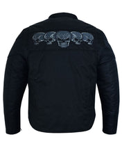 Load image into Gallery viewer, Men's Textile Scooter Style Jacket w/ Reflective Skulls