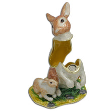 Load image into Gallery viewer, Bunny Family Trinket Box 3.25 Inches