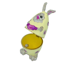 Load image into Gallery viewer, Bunny in the Easter Egg Metal Trinket Box Figurine