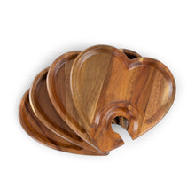 Load image into Gallery viewer, Heart Shaped Wine Appetizer Plate Set of 4