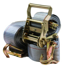 Load image into Gallery viewer, 2" x 16 Ft Van Ratchet Straps Logistic E-Track w/ Spring E Fittings &amp; Wire J Hooks | 2 PACK