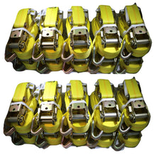 Load image into Gallery viewer, QTY 20 - 2" x 27 Ft. Flatbed Ratchet Strap w/ Wire Hooks