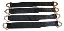 Load image into Gallery viewer, 24 Inch Axle Straps Auto Car Hauler Tie Downs Tow Wrecker 4 PACK | BLACK
