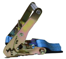 Load image into Gallery viewer, Axle Strap Tie Downs 24" Long &amp; Qty 4 Ratchet Tow Straps Car Haulers, BLUE | 4 PACK