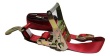 Load image into Gallery viewer, Qty 4 Axle Strap Tie Downs 24" Long &amp; Qty 4 Ratchet Tow Straps Car Haulers | RED