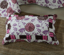 Load image into Gallery viewer, DaDa Bedding Bohemian Purple Blooms Floral Garden Pink Brown Bedspread Set (KBJ1629)