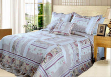 Load image into Gallery viewer, DaDa Bedding Cottage Floral Blossoming Patchwork Quilted Coverlet Bedspread Set (DXJ103112)