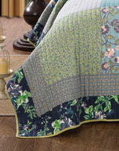 Load image into Gallery viewer, Tache Cotton Bohemian Tropical Calla Lily Quilted Patchwork Bedspread Set (JHW-687)