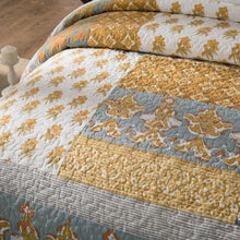 Load image into Gallery viewer, Tache 2-3 Piece Gilded Garden 100% Cotton Floral Gold Quilt Bedspread Set (JHW-631)