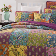 Load image into Gallery viewer, Tache Cotton Bohemian Carnival Garden Quilted Patchwork Bedspread Set (JHW-676)
