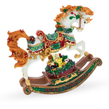 Load image into Gallery viewer, Rocking Horse Carrying Gifts Christmas Musical Figurine