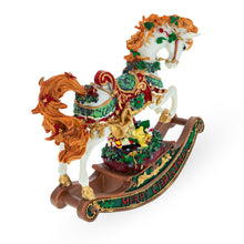 Load image into Gallery viewer, Rocking Horse Carrying Gifts Christmas Musical Figurine