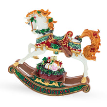Load image into Gallery viewer, Rocking Horse Carrying Gifts Christmas Musical Figurine