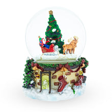 Load image into Gallery viewer, Rotating Santa's Tree Serenade Musical Water Globe