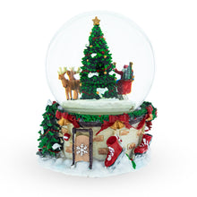 Load image into Gallery viewer, Rotating Santa's Tree Serenade Musical Water Globe