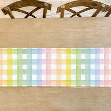 Load image into Gallery viewer, Rainbow Gingham Table Runner
