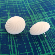 Load image into Gallery viewer, White Vortex Retro Button Stud Earrings