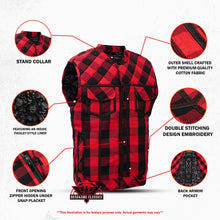 Load image into Gallery viewer, Scarlet Fury Black and Red Flannel Textile Vest