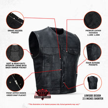 Load image into Gallery viewer, Leather Fang Lowcut Men's Leather Vest