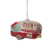 Load image into Gallery viewer, Red Canned Ham Vintage Camper Glass Ornament